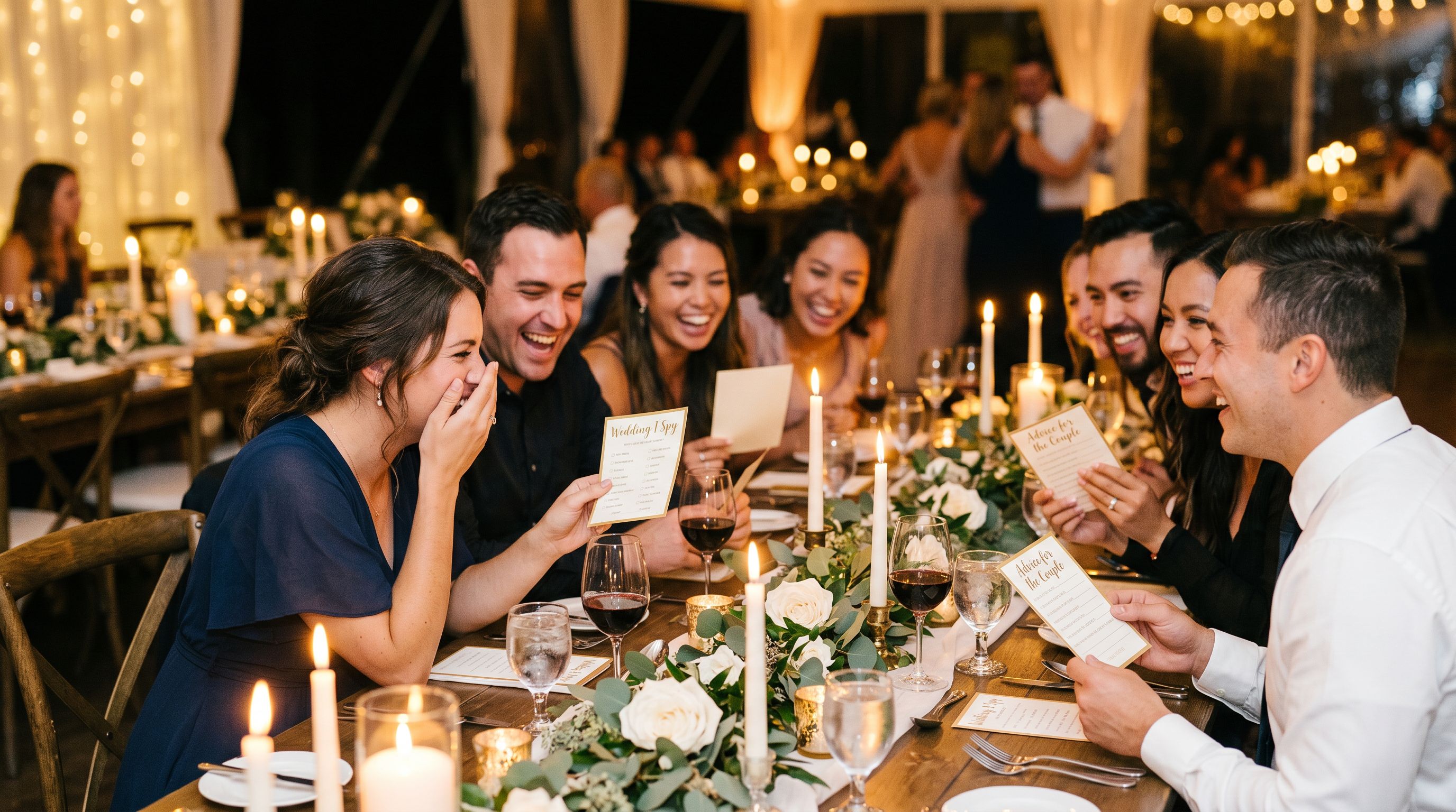 Guests participating in wedding games